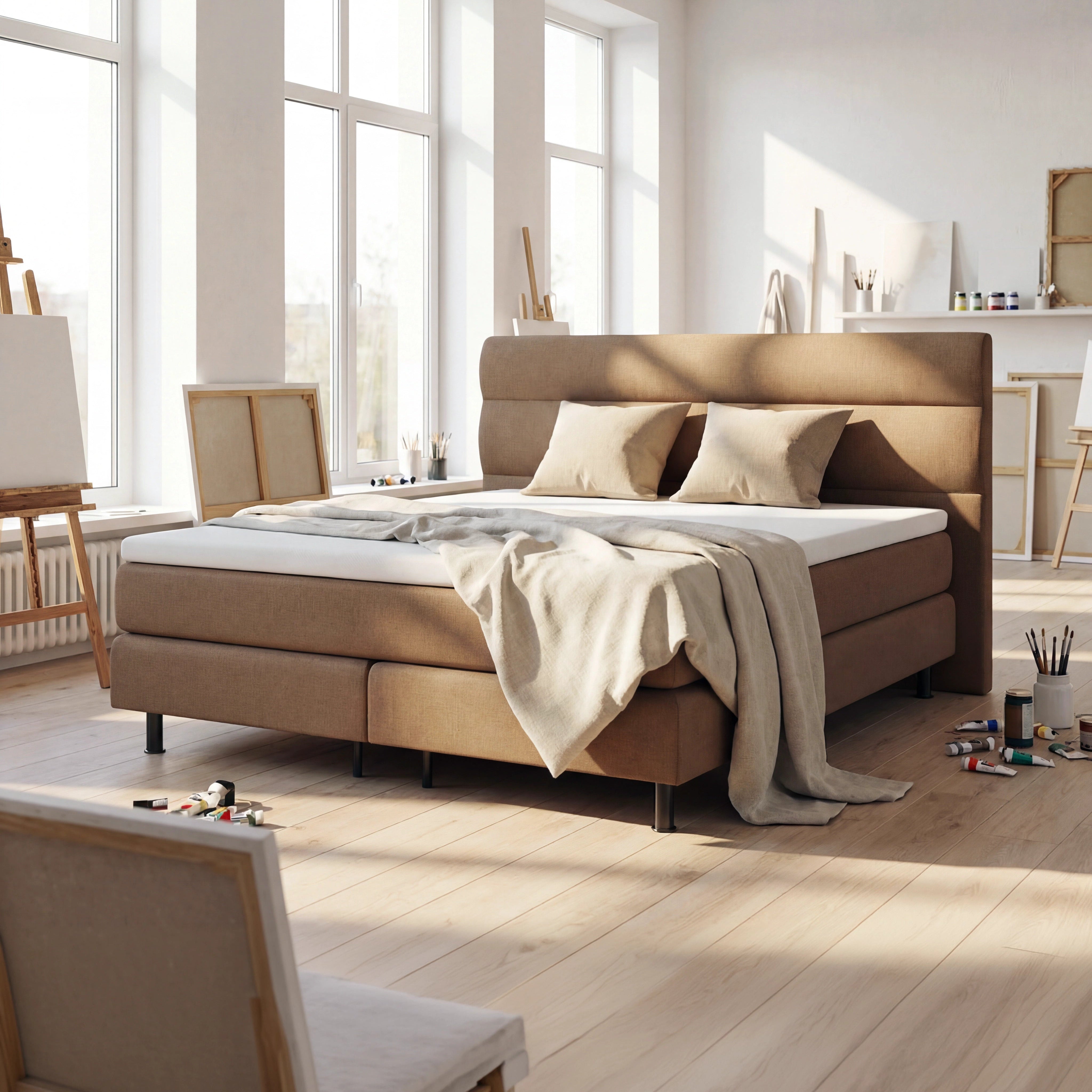 Boxspringbett 180x200 Modell Berlin Hellbraun von berna