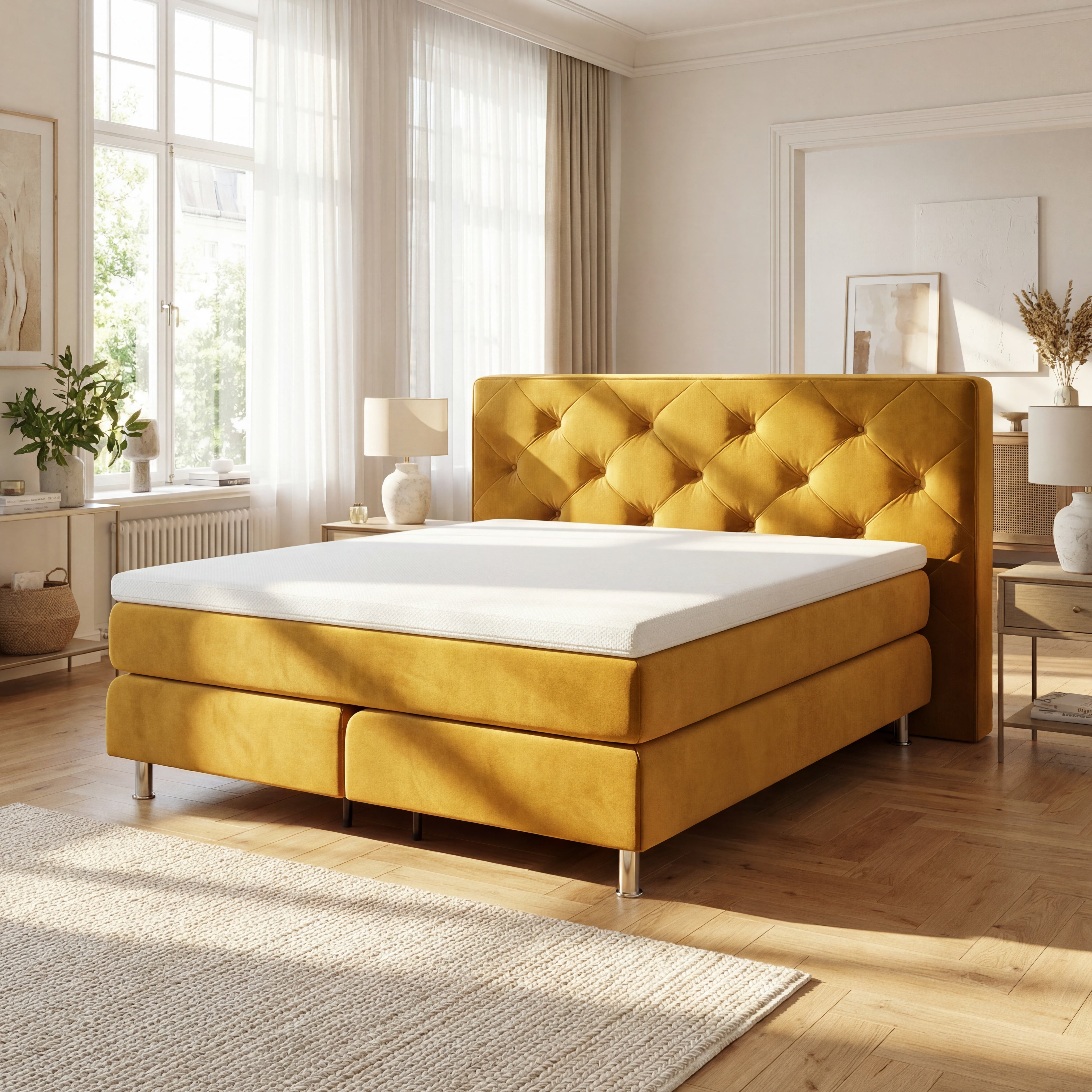 Boxspringbett 180x200 York Button ohne Bettwäsche berna – world of sleep