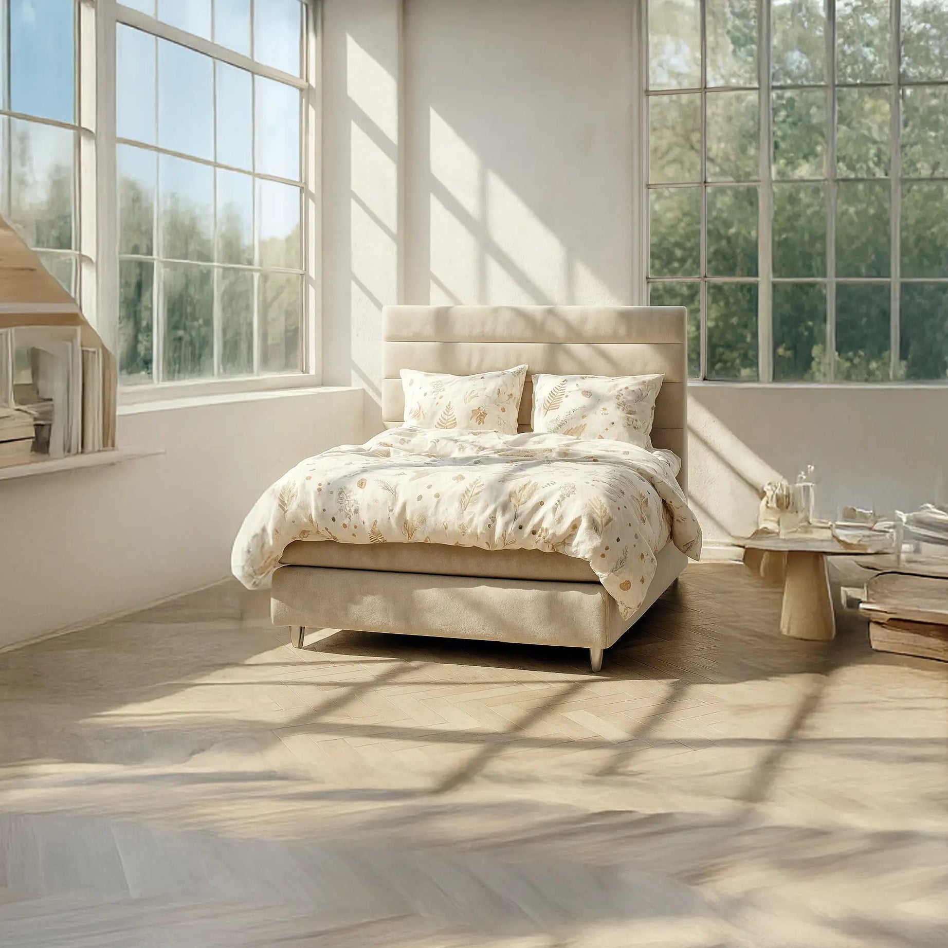 berna Boxspringbett 100x200 Modell Kent in Taupe